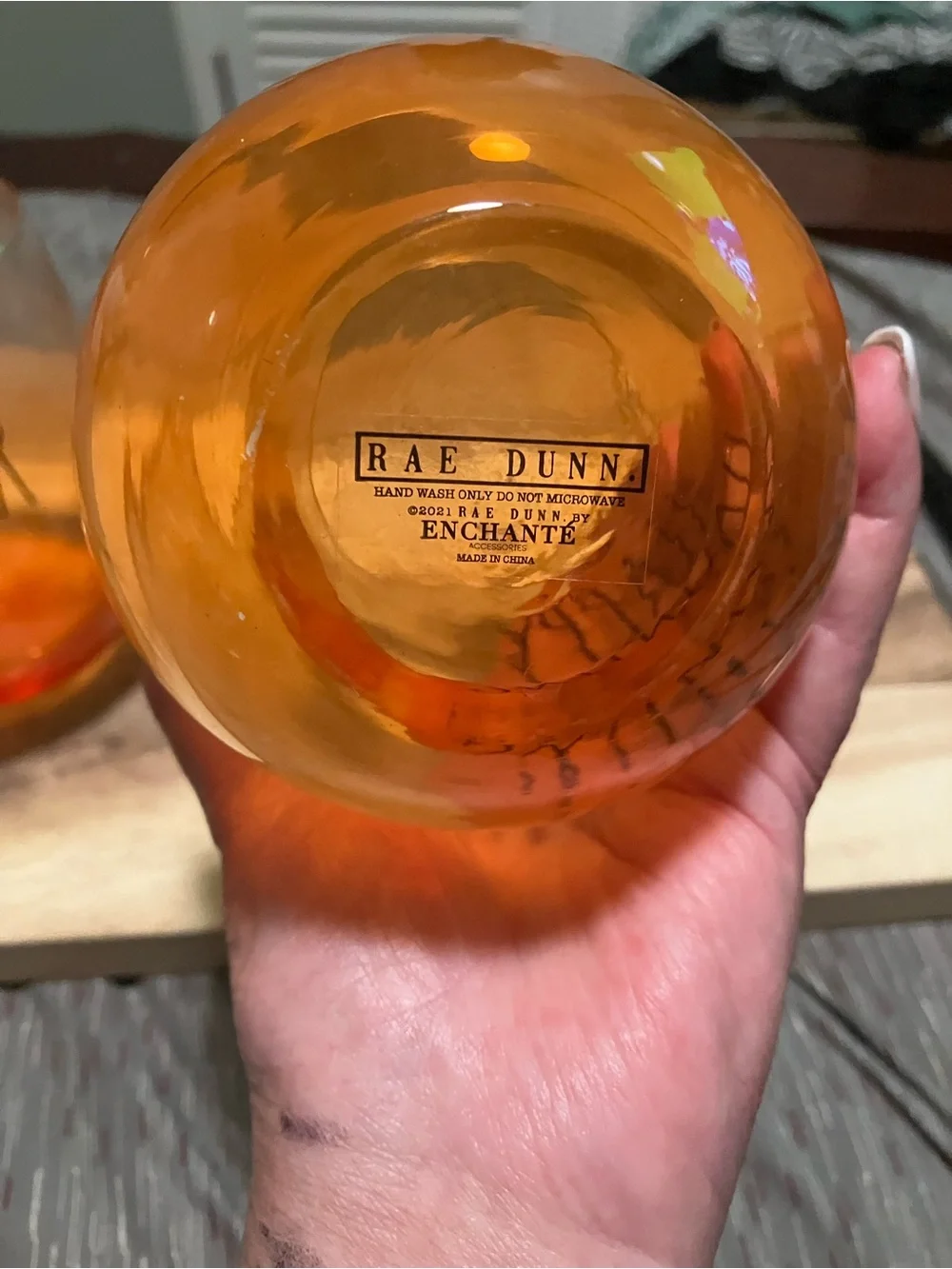 Rae Dunn Set of 2 Halloween-Themed Wine Glasses